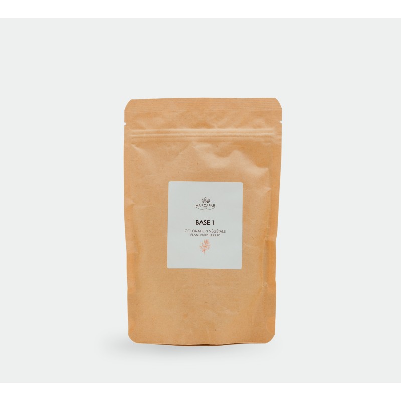 Base végétale préparatrice pour cheveux blancs avant coloration foncée