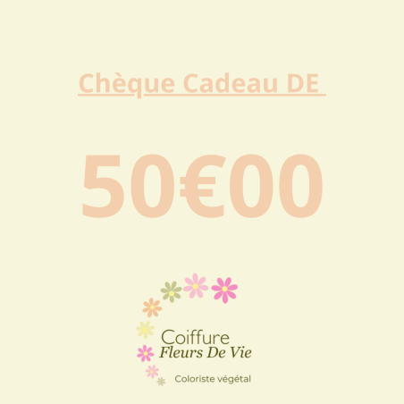 Chèque cadeau 50€ pour soins capillaires et bien-être