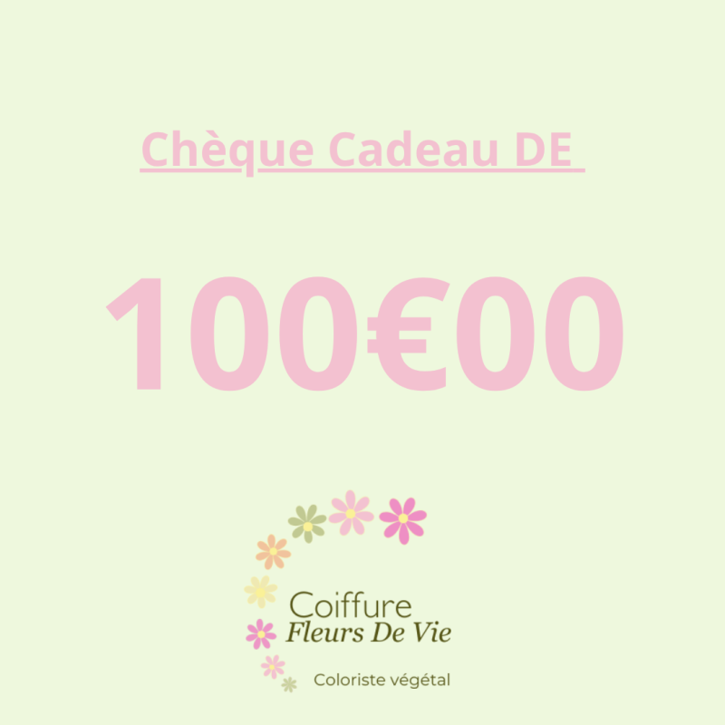 Chèque cadeau 100€ pour soins et prestations bien-être
